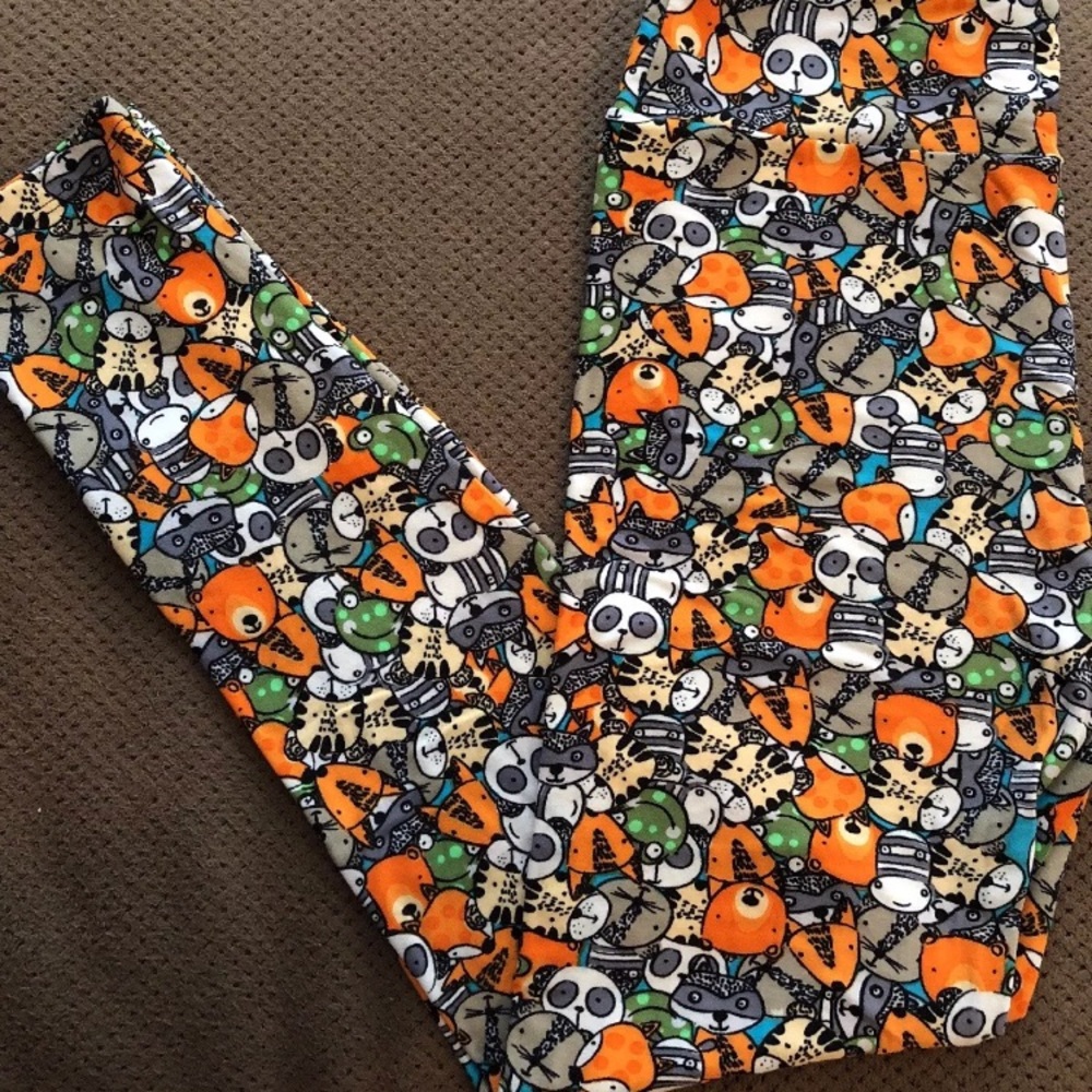 LuLaRoe Leggings OS Zoo Animals Multicolor